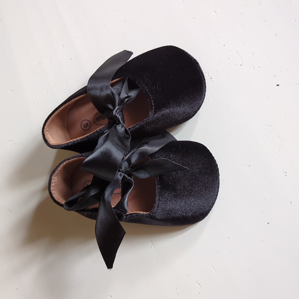 New myggpp Black Velvet Toddler Shoes 5
